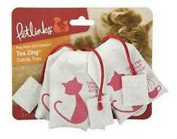 1ea Quaker Petlinks Tea Zing 3Pc 100% Catnip Cat Toys - Health/First Aid
